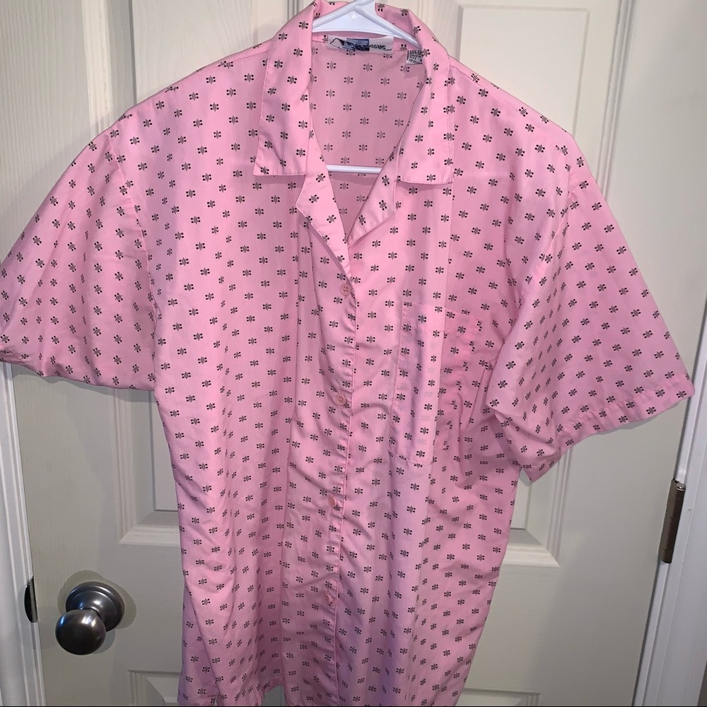 Liz Thomas vintage button down shirt pink medium